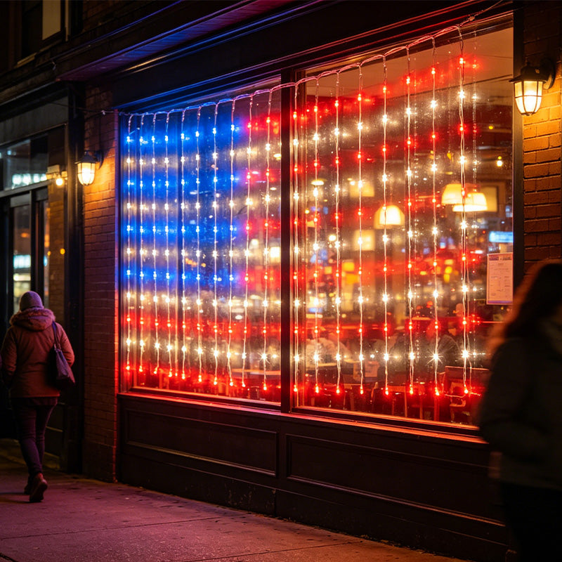❤️LIMITED-TIME 49% OFF! ✨ Patriotic Flag Net Lights – USB, Waterproof, 50,000-Hour ✨